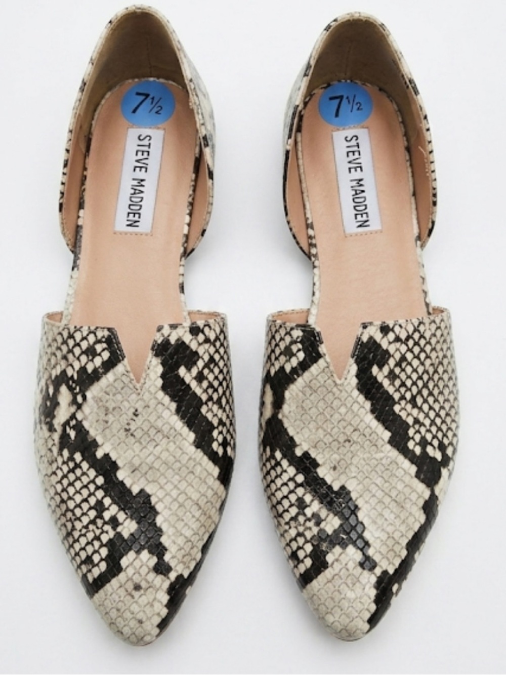Steve Madden Pointed Toe Darian Snake Print Flats 7.5 D'Orsay Corporate Chic
E